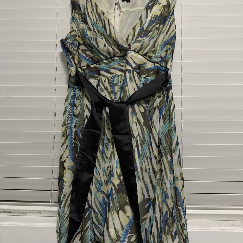 🔥Love Culture Asymmetrical Dress with Blue and Green Pattern